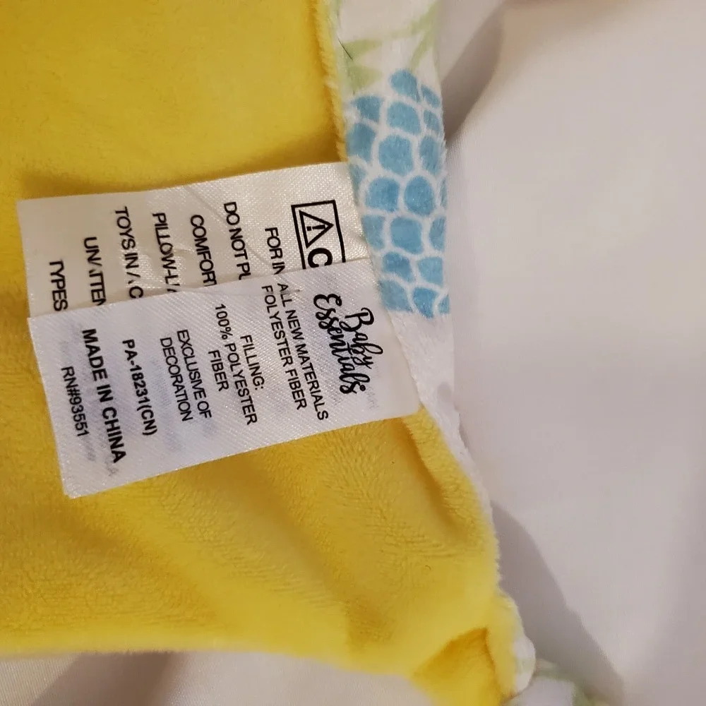 Baby Essentials Lovey Pineapple Security Blanket Cracker Barrel Soft Pink Yellow
